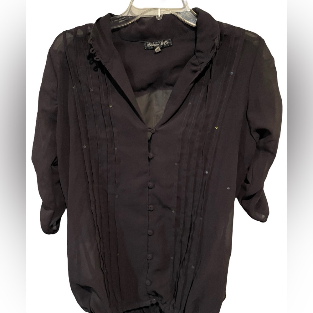 Andrew & Co. Sheer Blouse - Picture 1 of 6